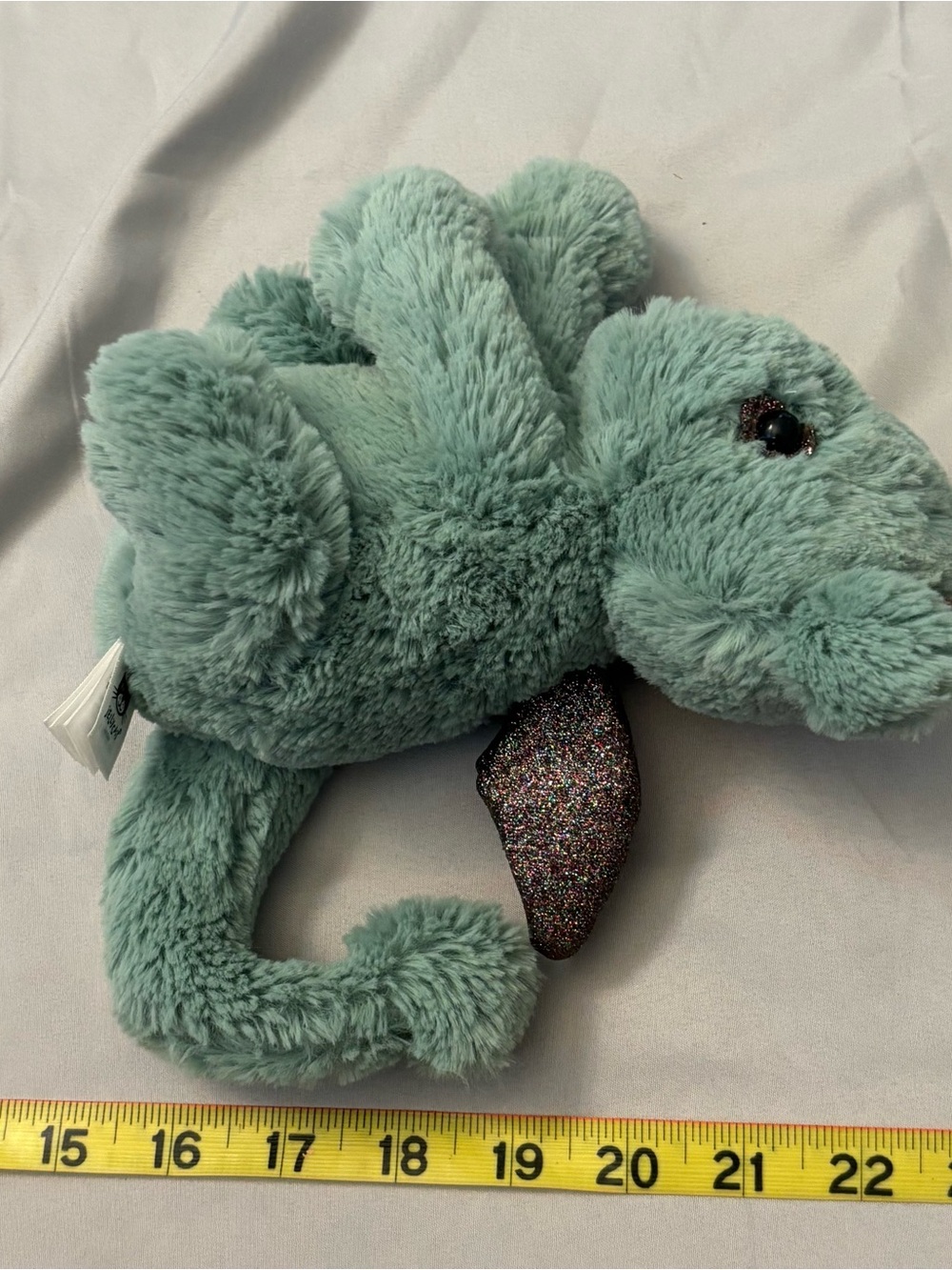 Jellycat London Starry Eyes Dragon Plush Sparkle Glitter Eyes Wings Teal 7 Inch - Picture 8 of 8